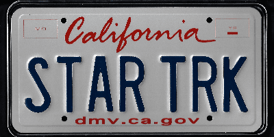 A california star trek license plate.