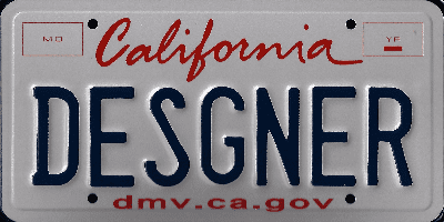 A close up of the california license plate