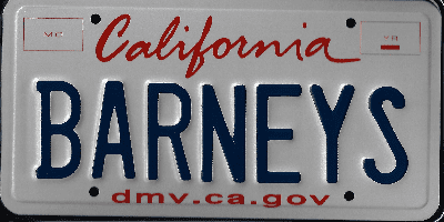 A close up of the california license plate