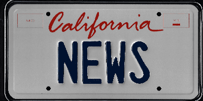 A california news license plate with the word " california news ".