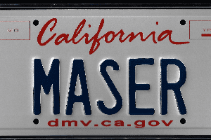 A close up of the california license plate