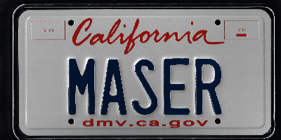 A close up of the california license plate