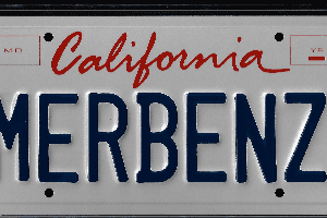 A close up of the california license plate
