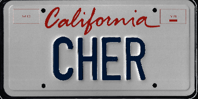 A california license plate with the word " california cher ".