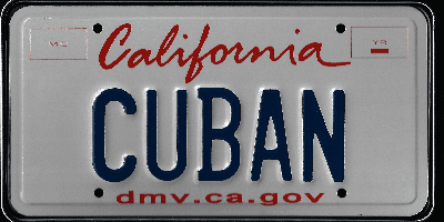 A close up of the california license plate