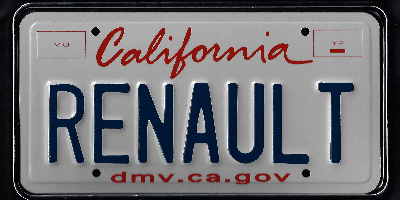 A california license plate with the name of renaulus.