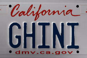 A close up of the california license plate