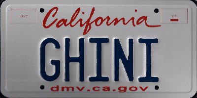 A close up of the california license plate